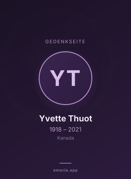 Gedenkportrait von Yvette Thuot