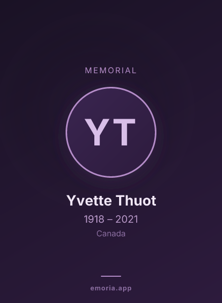 Memorial portrait of Yvette Thuot