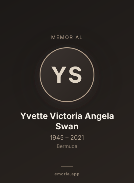 Memorial portrait of Yvette Victoria Angela Swan