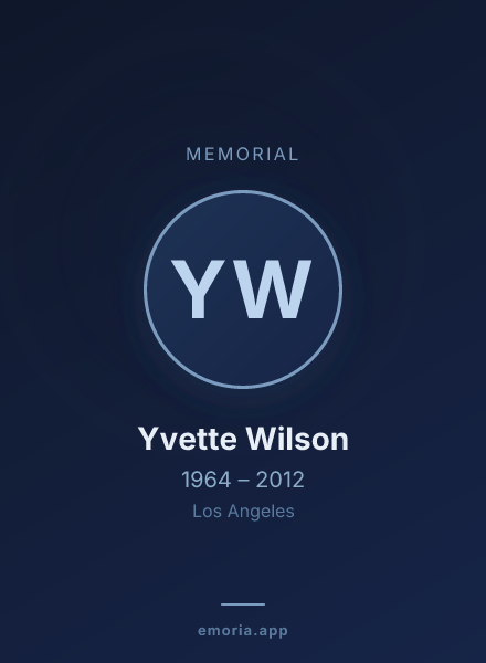 Memorial portrait of Yvette Wilson