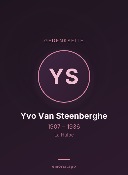 Gedenkportrait von Yvo Van Steenberghe