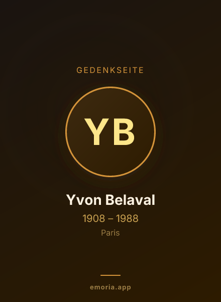 Gedenkportrait von Yvon Belaval