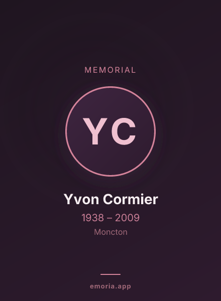 Memorial portrait of Yvon Cormier