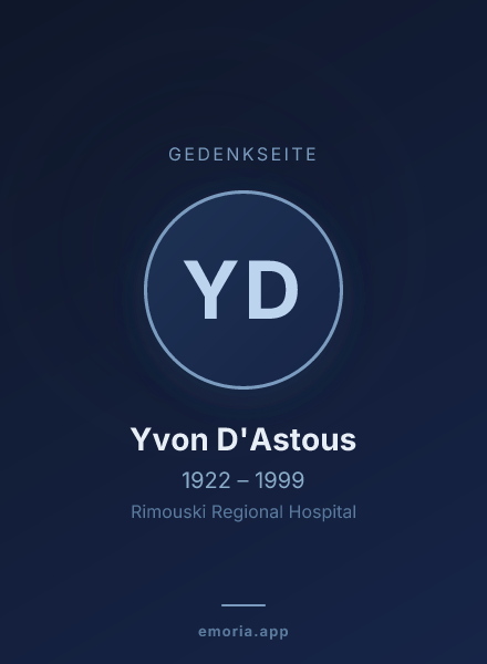 Gedenkportrait von Yvon D'Astous