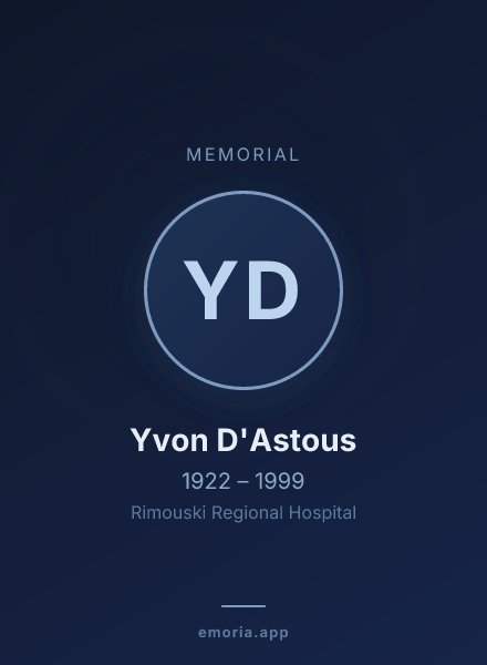 Memorial portrait of Yvon D'Astous