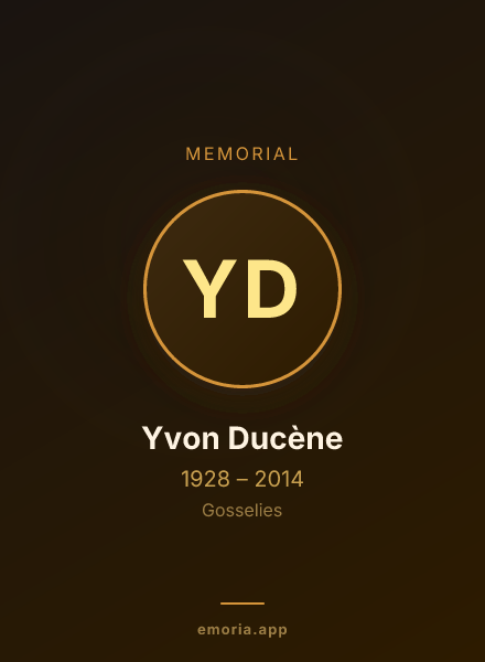 Memorial portrait of Yvon Ducène