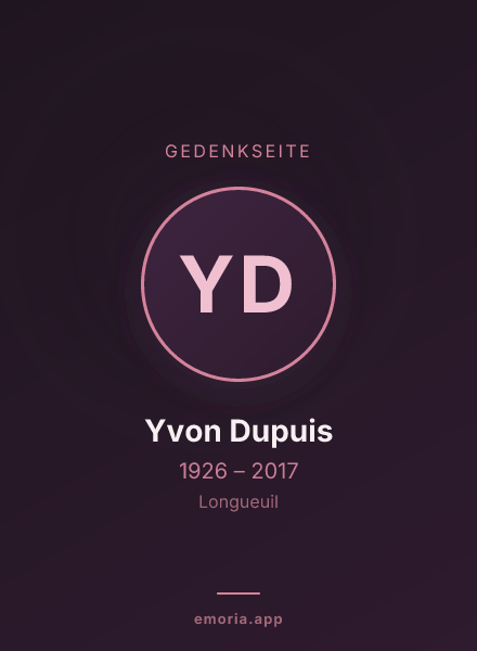 Gedenkportrait von Yvon Dupuis