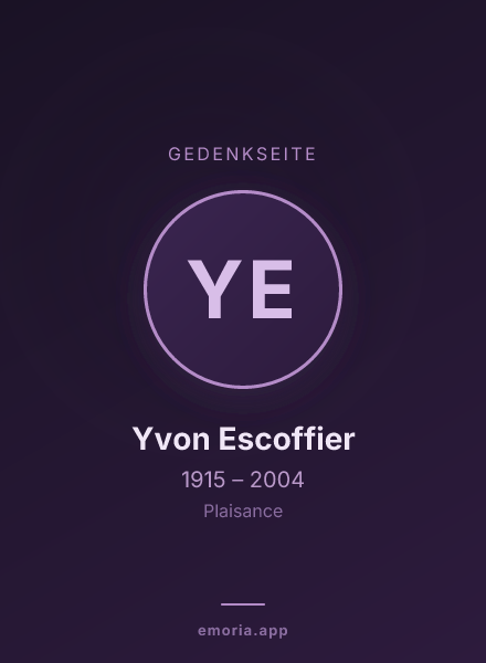 Gedenkportrait von Yvon Escoffier