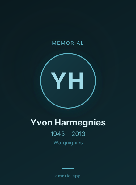 Memorial portrait of Yvon Harmegnies