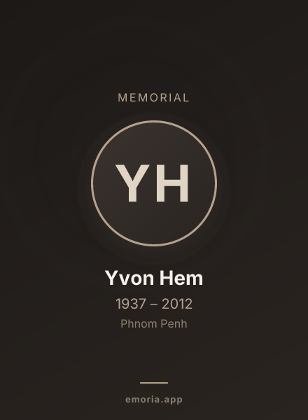 Memorial portrait of Yvon Hem