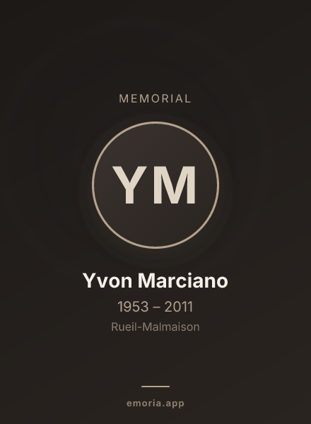 Memorial portrait of Yvon Marciano