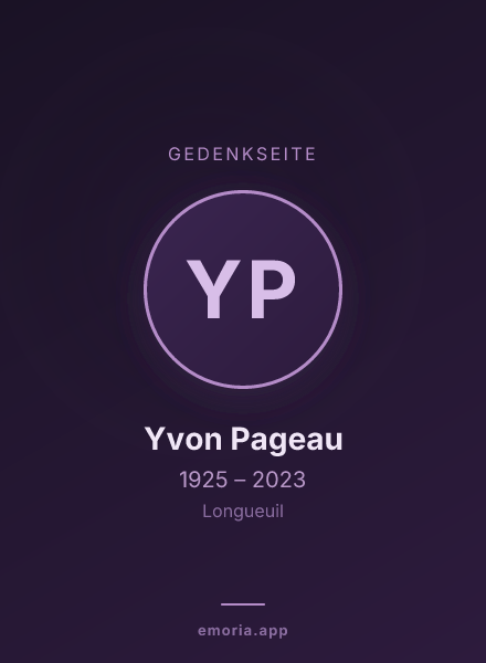Gedenkportrait von Yvon Pageau
