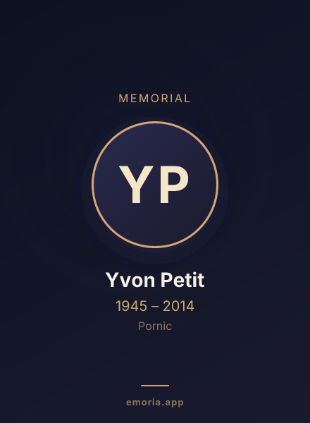 Memorial portrait of Yvon Petit
