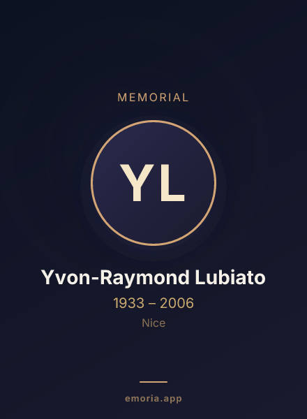 Memorial portrait of Yvon-Raymond Lubiato