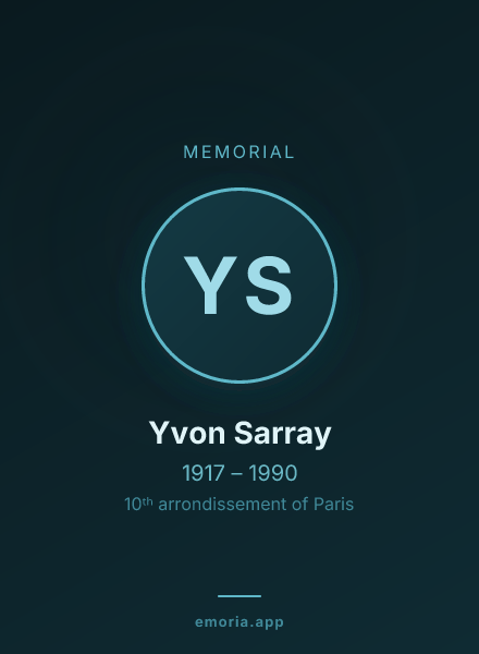 Memorial portrait of Yvon Sarray
