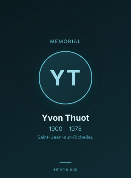 Memorial portrait of Yvon Thuot