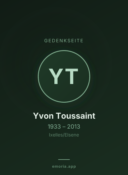 Gedenkportrait von Yvon Toussaint