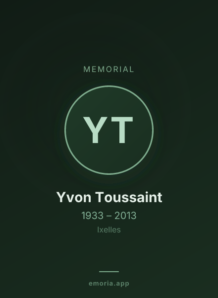 Memorial portrait of Yvon Toussaint