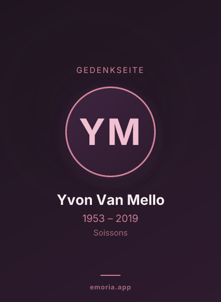 Gedenkportrait von Yvon Van Mello
