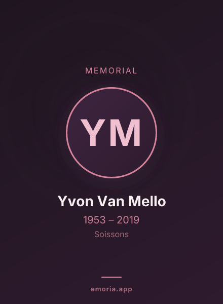 Memorial portrait of Yvon Van Mello