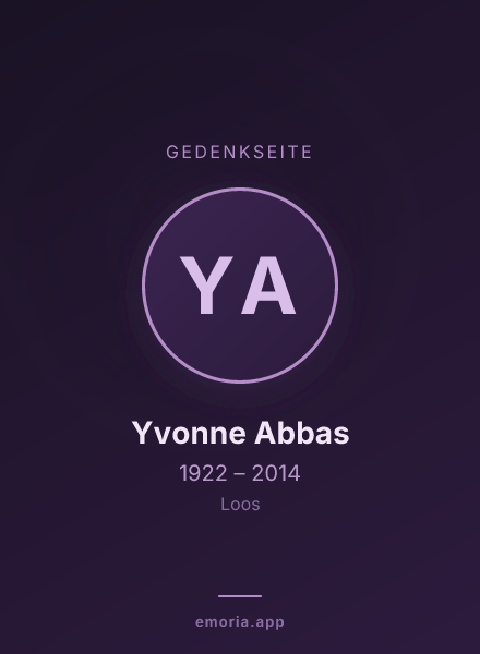 Gedenkportrait von Yvonne Abbas