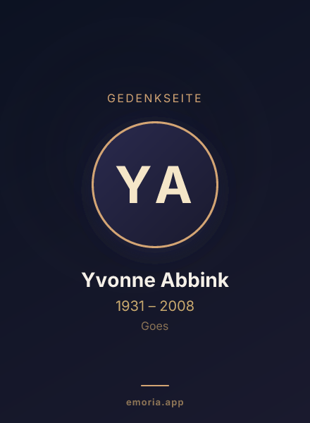 Gedenkportrait von Yvonne Abbink
