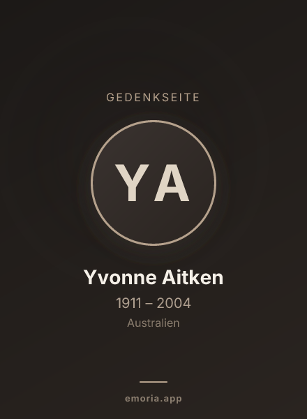 Gedenkportrait von Yvonne Aitken