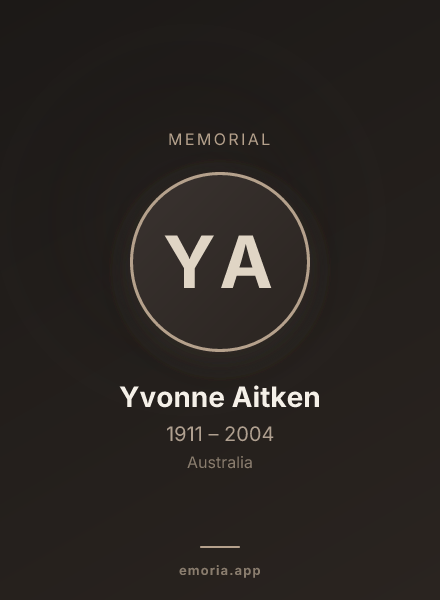 Memorial portrait of Yvonne Aitken