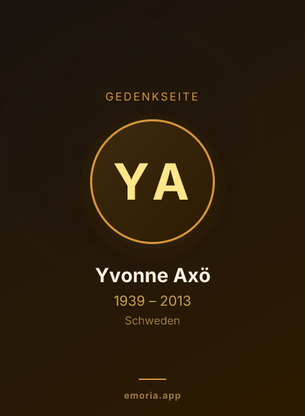 Gedenkportrait von Yvonne Axö
