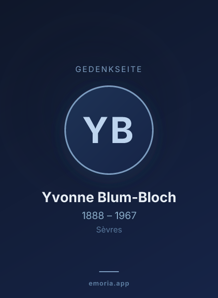 Gedenkportrait von Yvonne Blum-Bloch