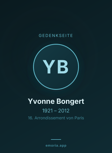 Gedenkportrait von Yvonne Bongert