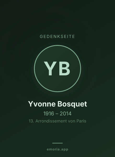 Gedenkportrait von Yvonne Bosquet