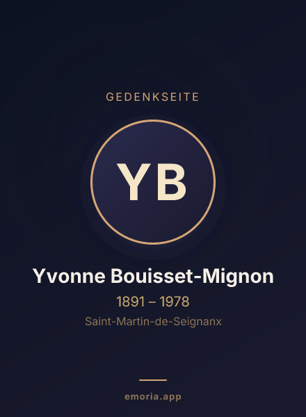 Gedenkportrait von Yvonne Bouisset-Mignon