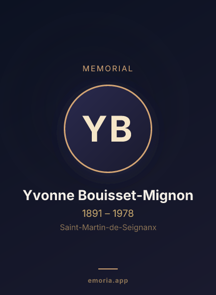 Memorial portrait of Yvonne Bouisset-Mignon