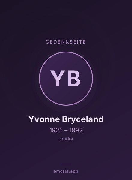 Gedenkportrait von Yvonne Bryceland
