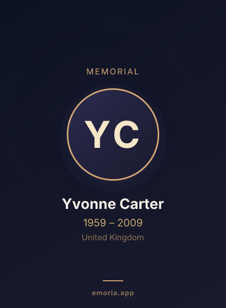 Memorial portrait of Yvonne Carter