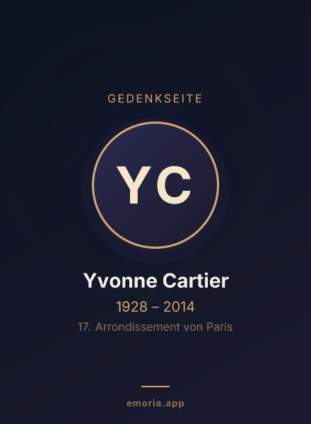 Gedenkportrait von Yvonne Cartier