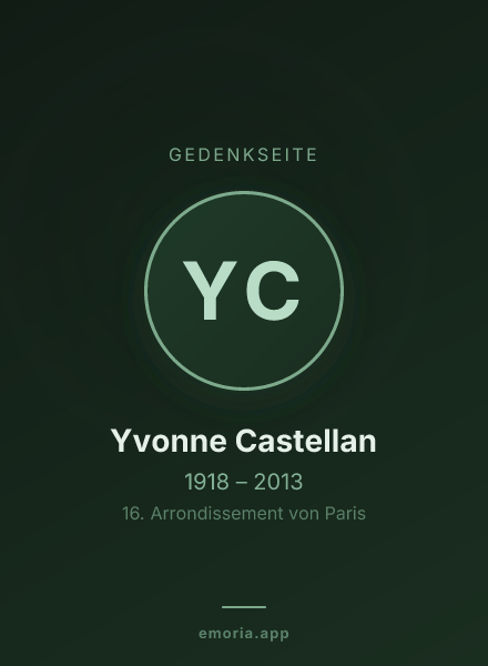 Gedenkportrait von Yvonne Castellan