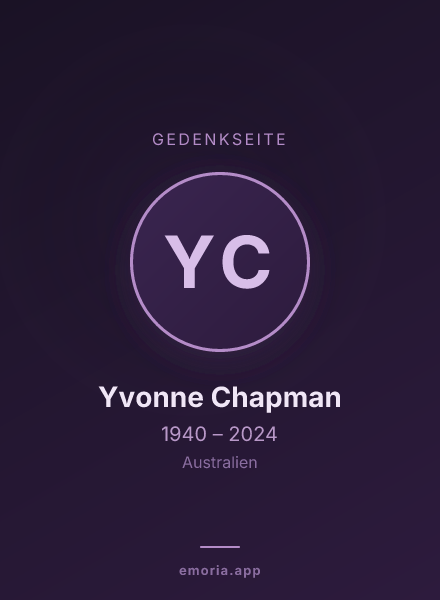 Gedenkportrait von Yvonne Chapman