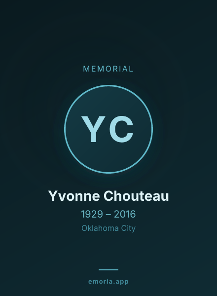 Memorial portrait of Yvonne Chouteau
