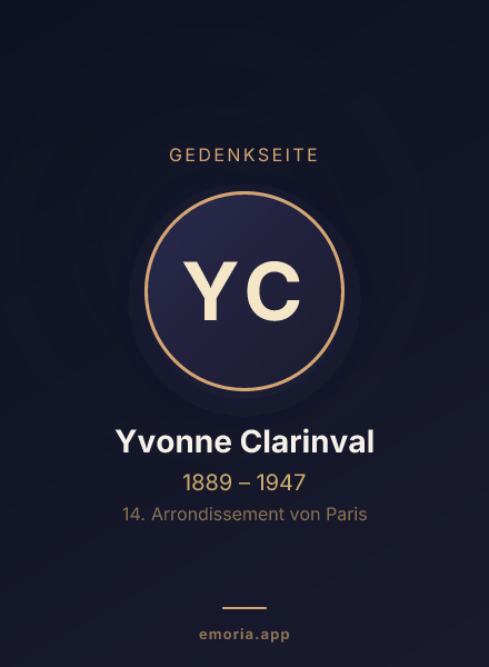 Gedenkportrait von Yvonne Clarinval
