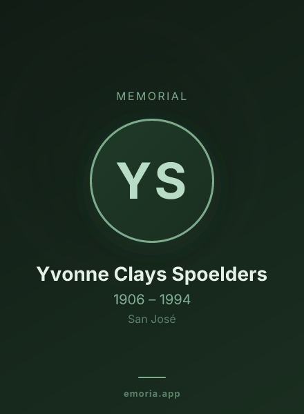 Memorial portrait of Yvonne Clays Spoelders