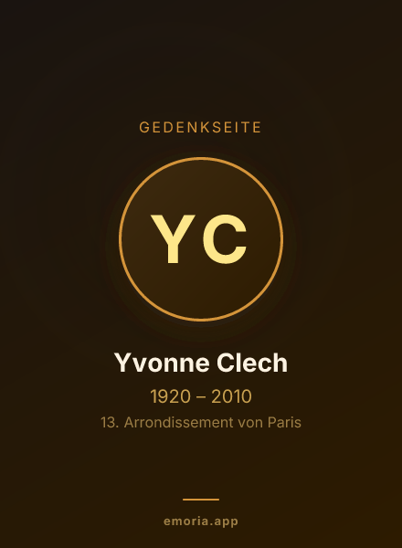 Gedenkportrait von Yvonne Clech
