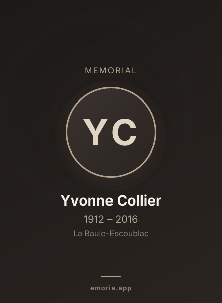 Memorial portrait of Yvonne Collier