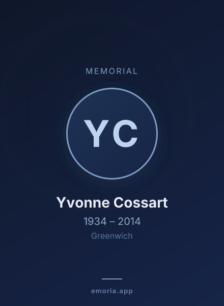 Memorial portrait of Yvonne Cossart