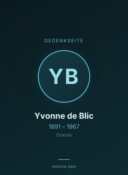 Gedenkportrait von Yvonne de Blic