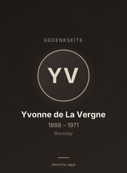 Gedenkportrait von Yvonne de La Vergne