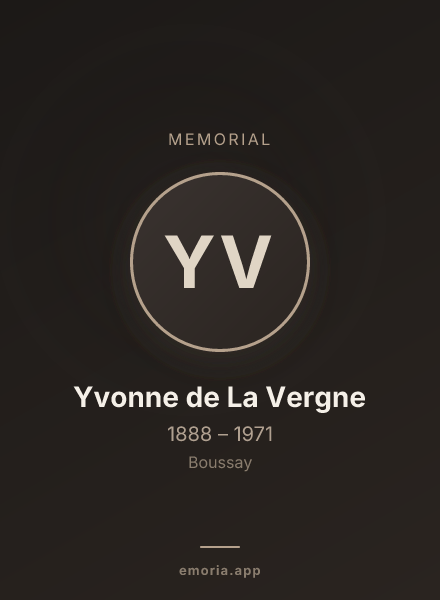 Memorial portrait of Yvonne de La Vergne