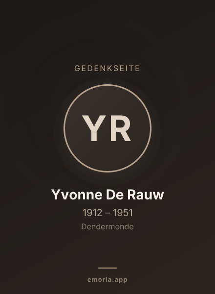 Gedenkportrait von Yvonne De Rauw