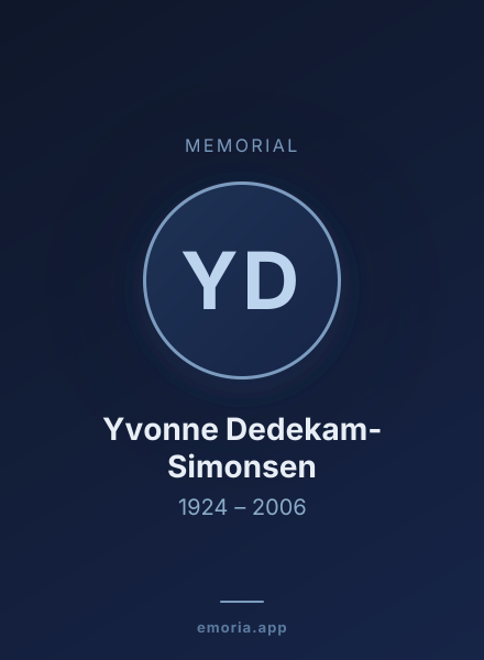 Memorial portrait of Yvonne Dedekam-Simonsen